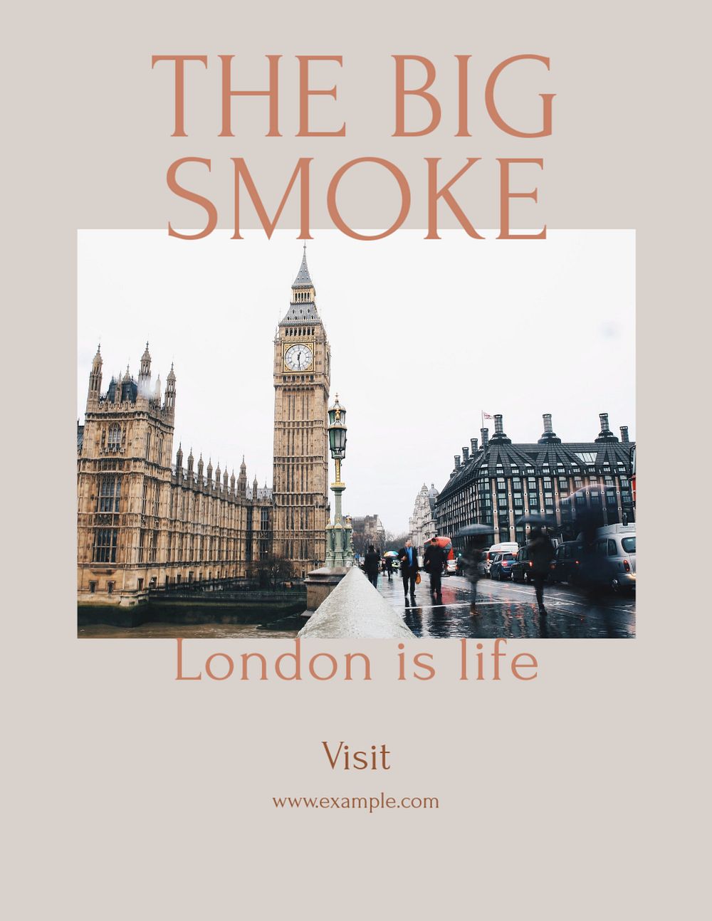 London flyer template, editable text & design