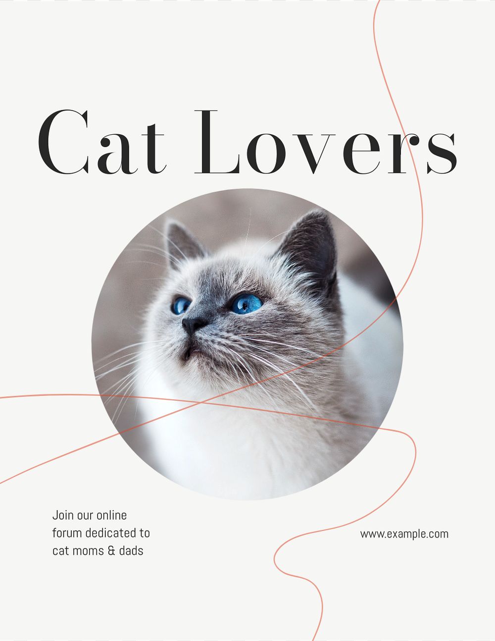 Cat lover flyer template, editable text & design