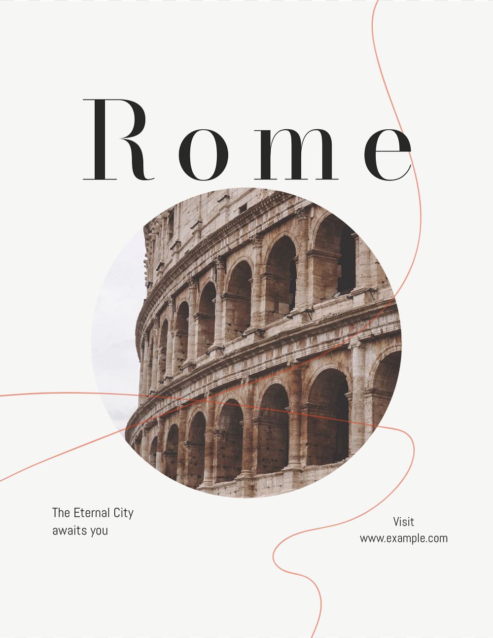 Rome flyer template, editable text & design