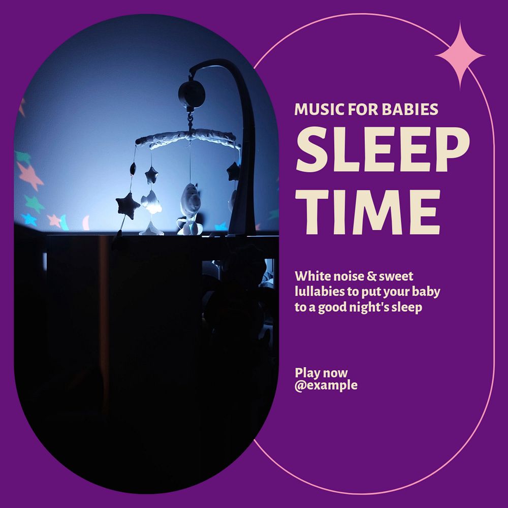 Baby's sleep music Instagram post template, editable design