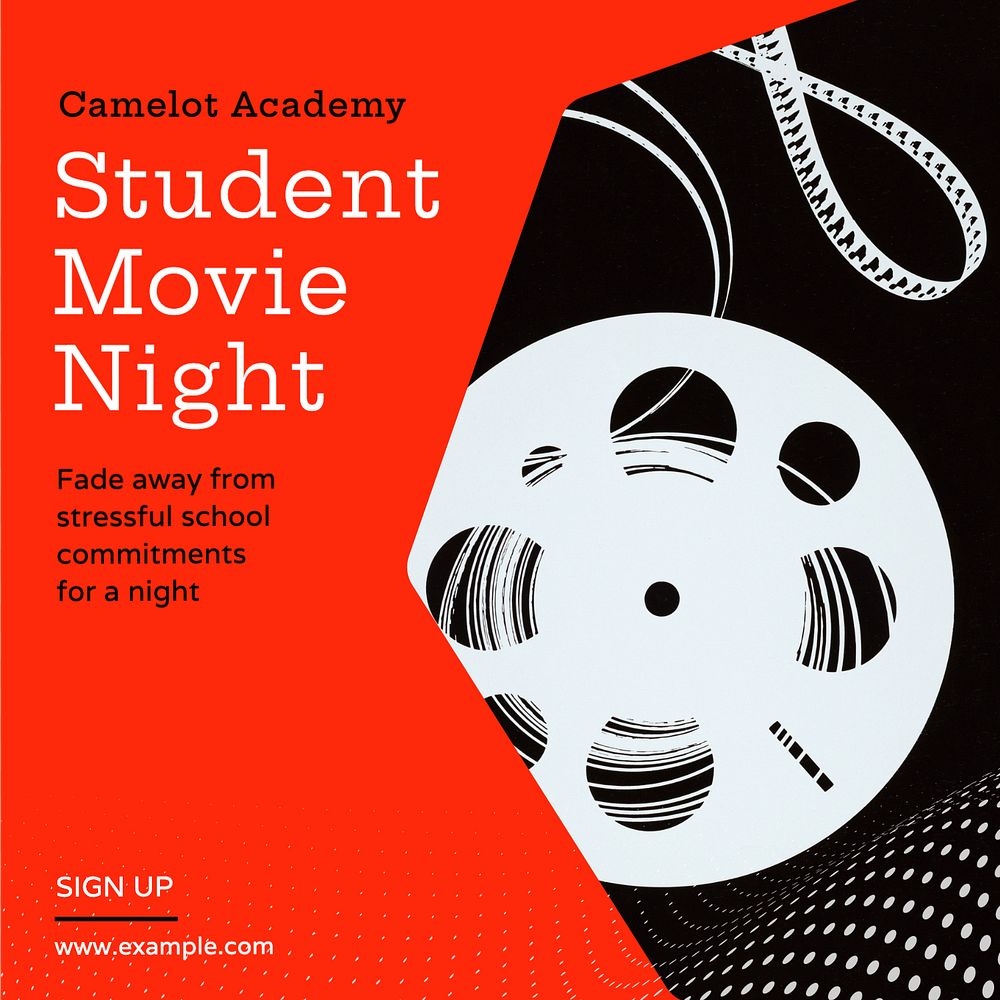 Student movie night Instagram post template