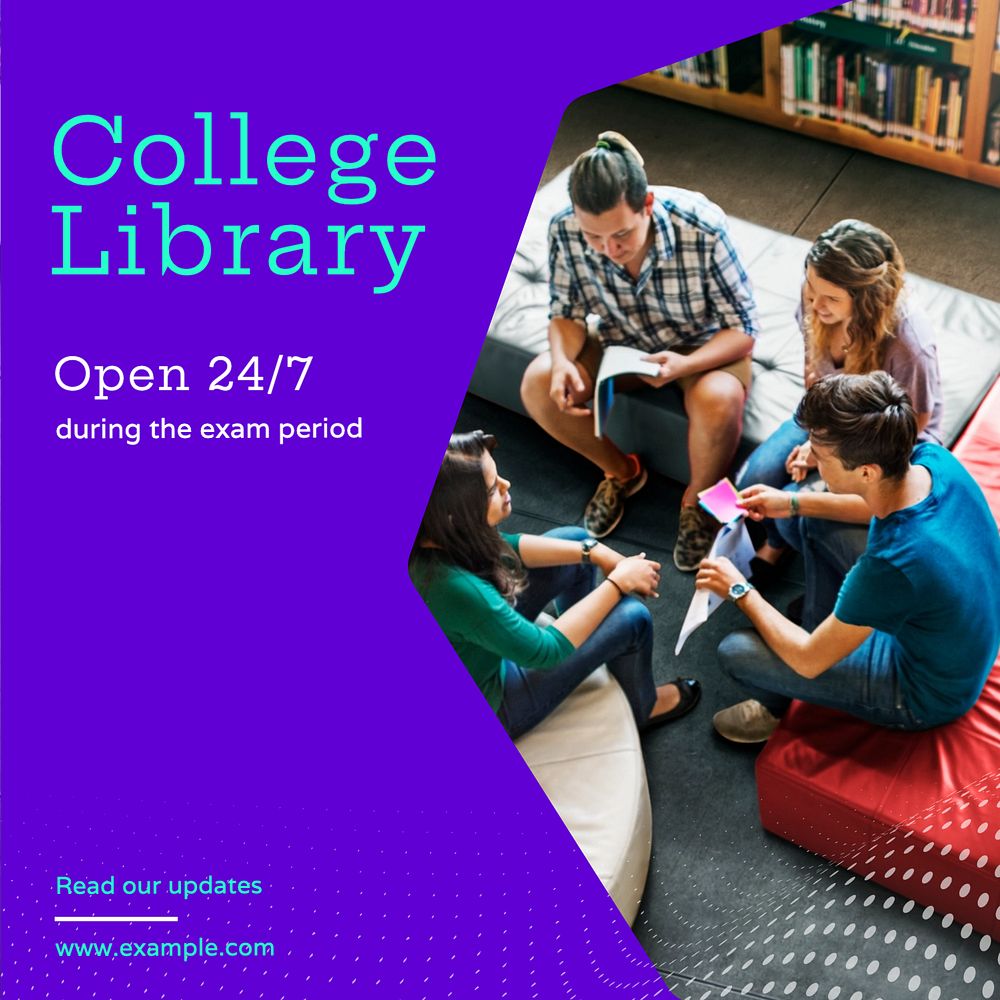 College library Instagram post template