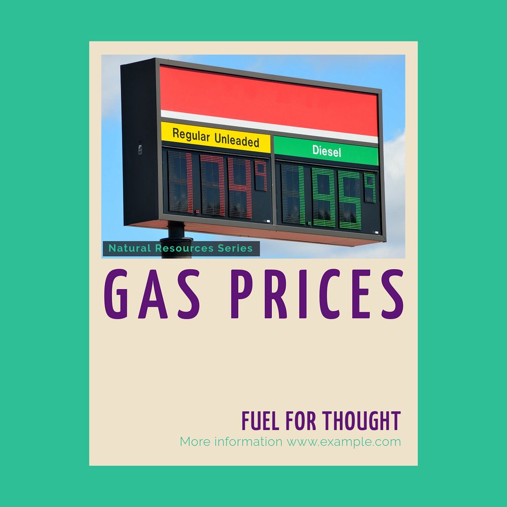 Gas prices Instagram post template, editable design