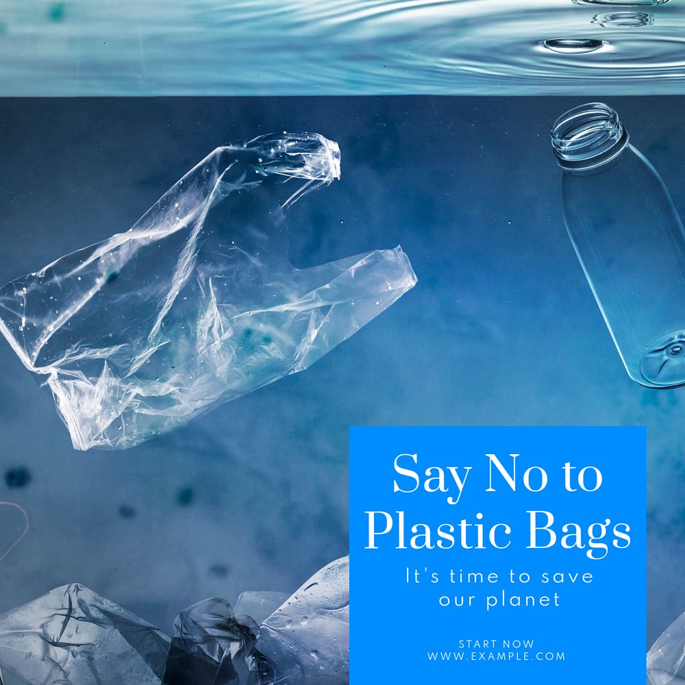 Sea pollution Instagram post template, editable text