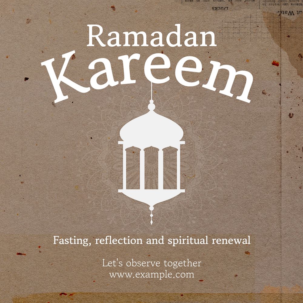 Ramadan Kareem Facebook post template, editable design