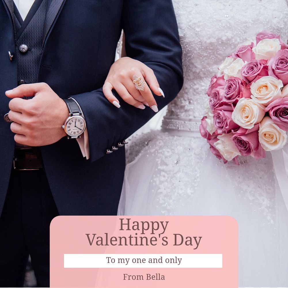 Valentine's day  Instagram post template, editable text