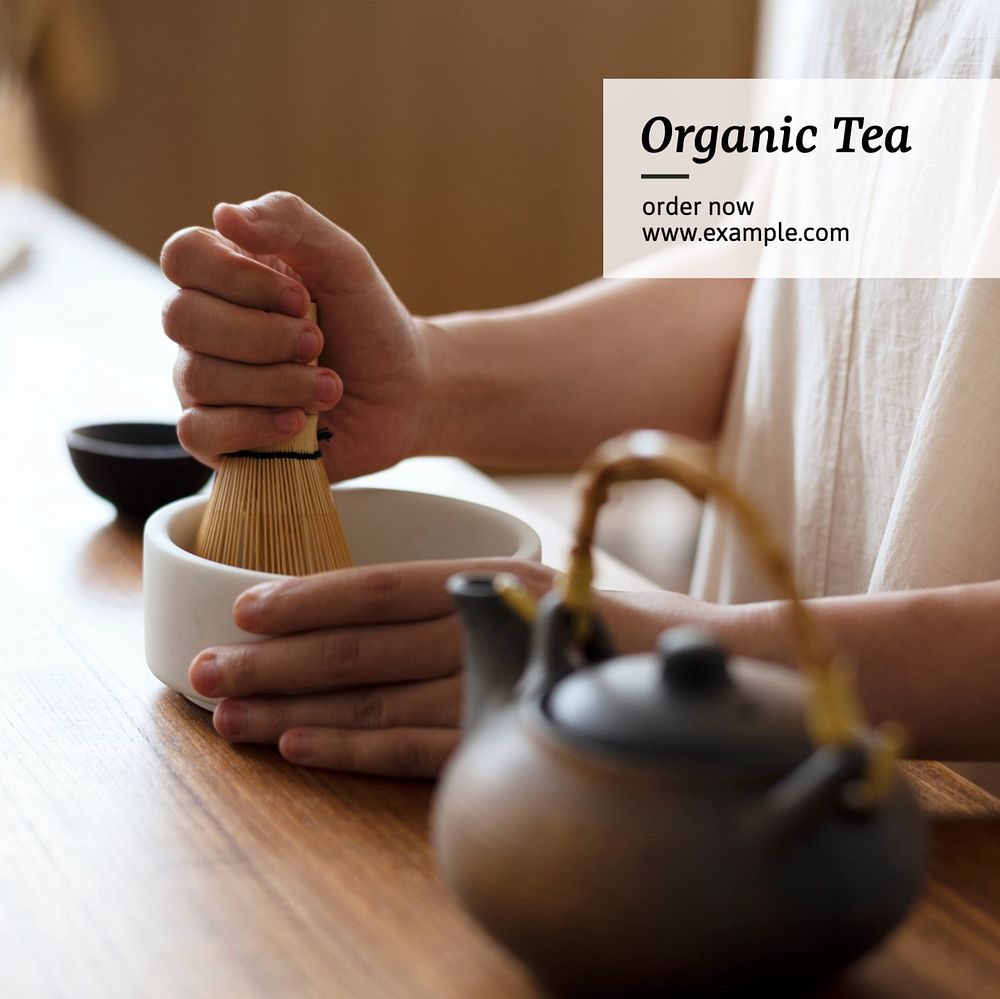 Organic tea Instagram post template