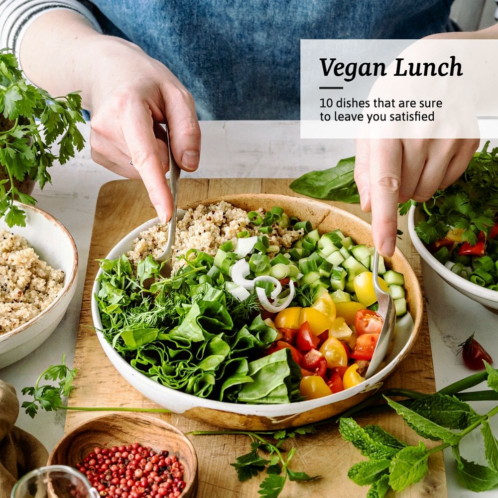 Vegan lunch Instagram post template