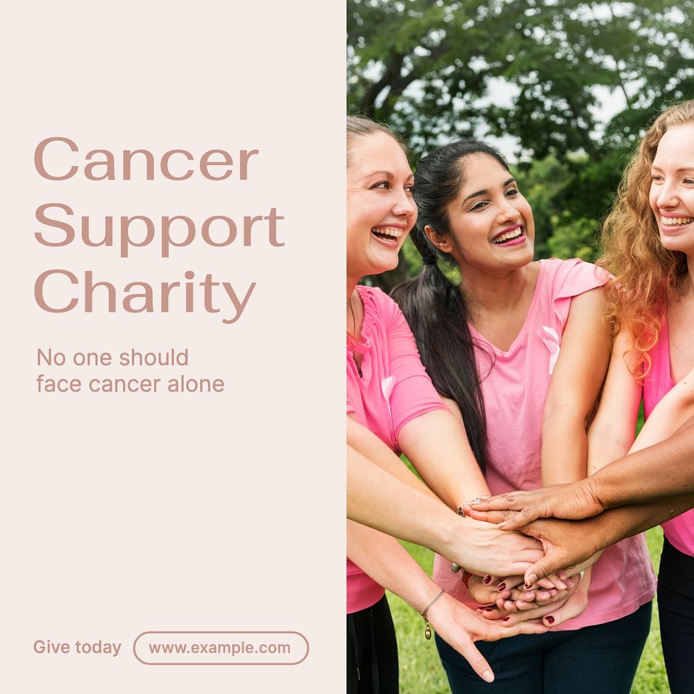 Cancer support charity Instagram post template