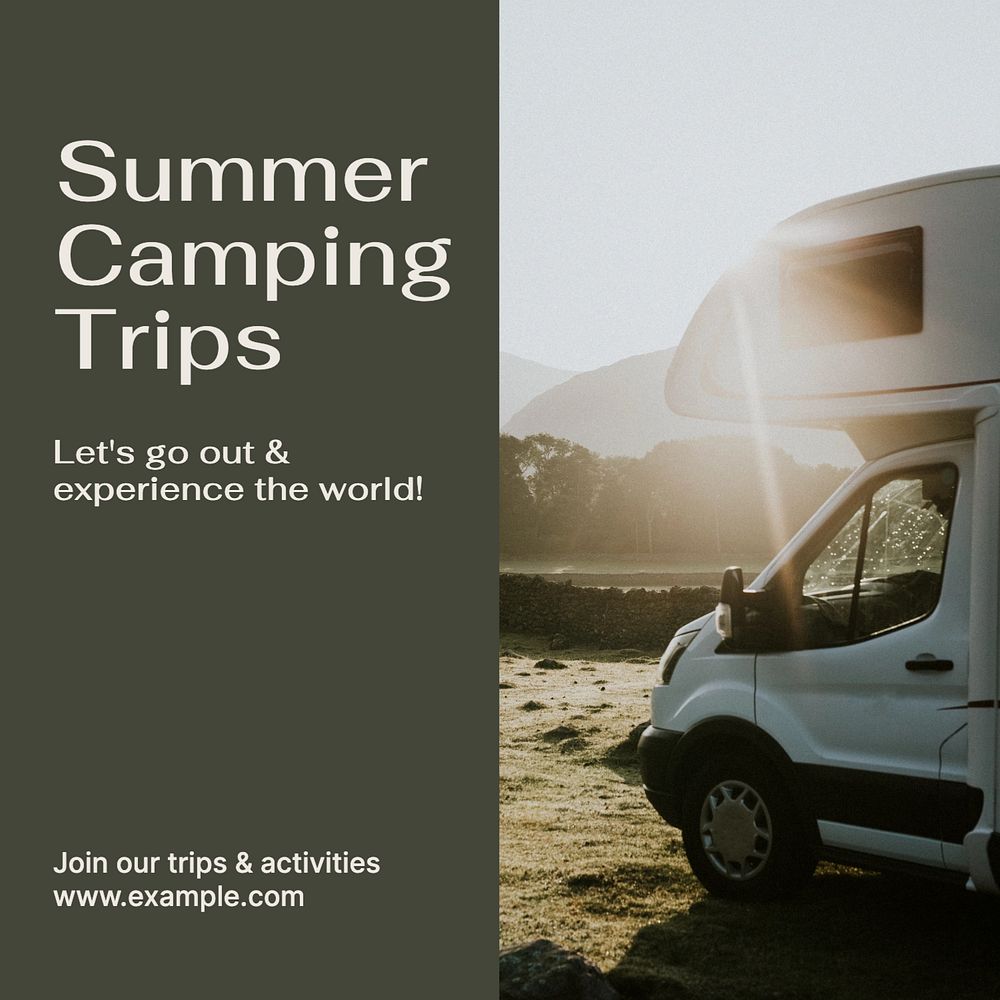 Summer camping trips Instagram post template