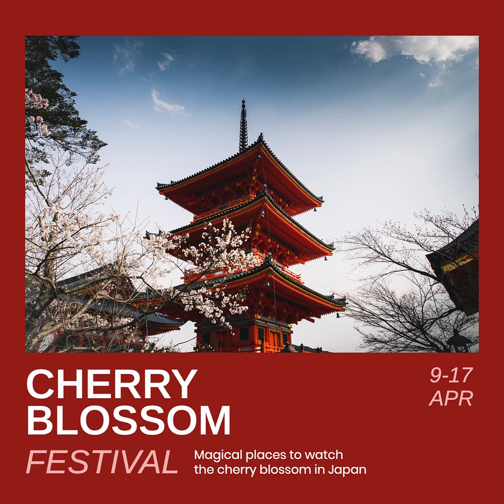 Cherry blossom festival Instagram post template