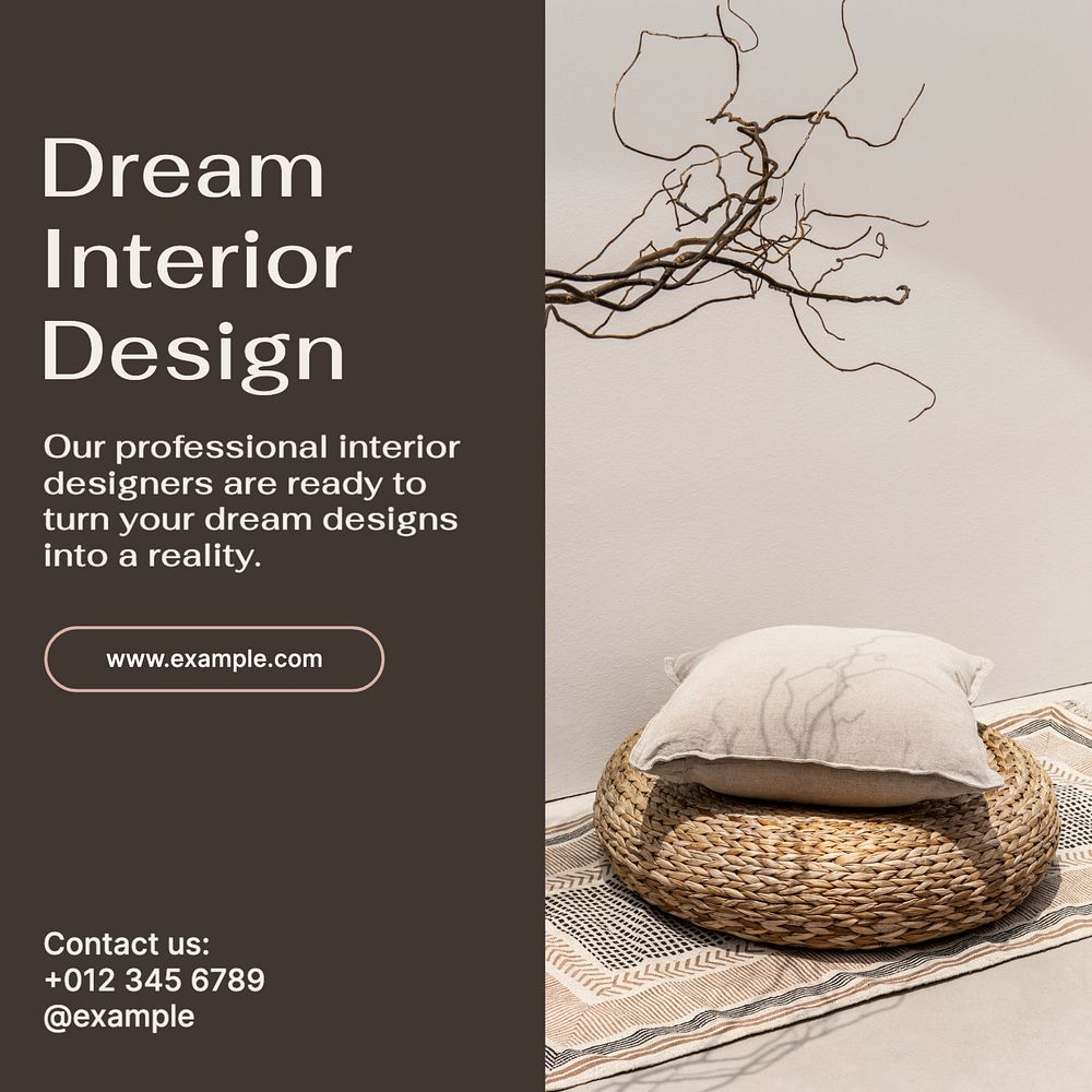 Dream interior design Instagram post template