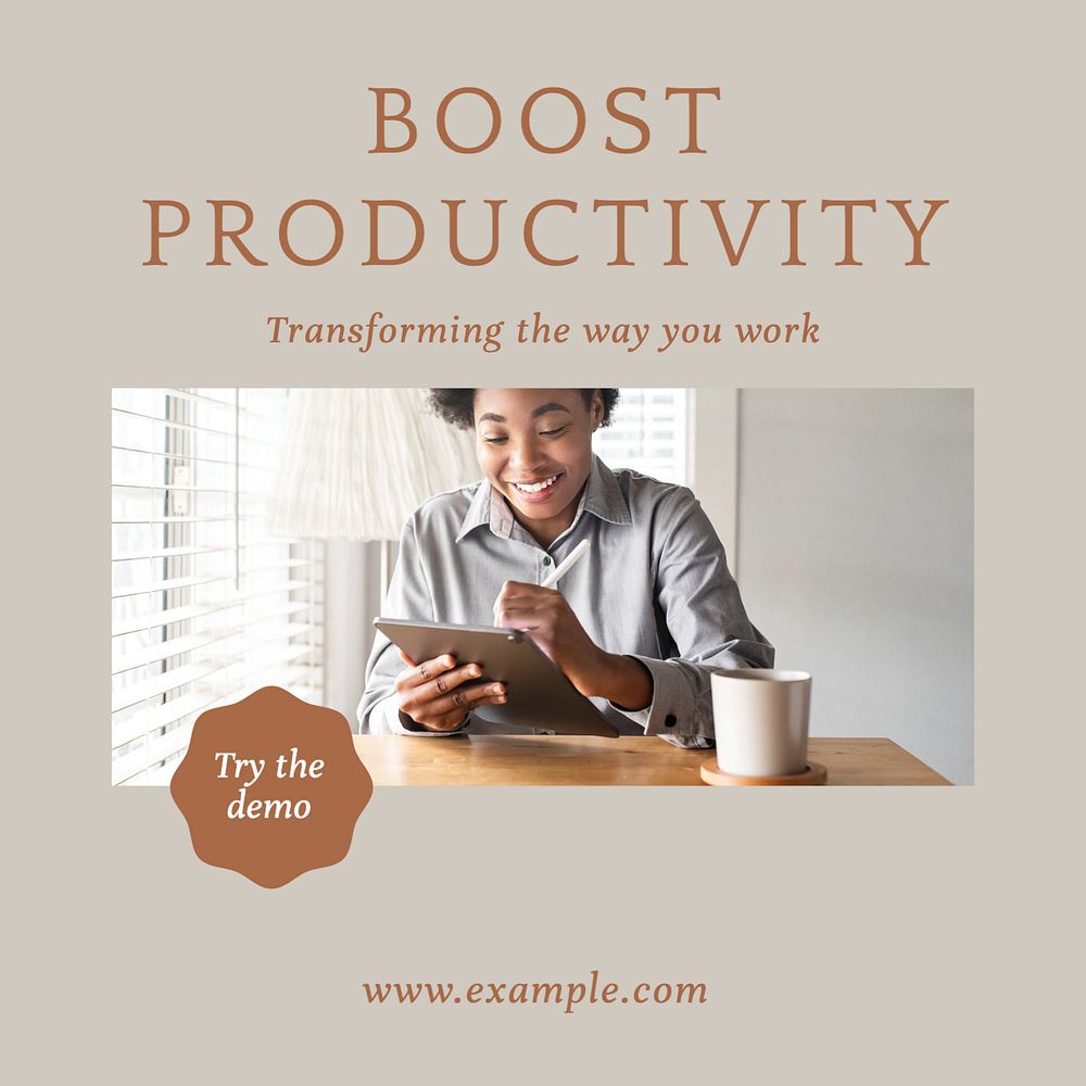 Boost productivity Instagram post template