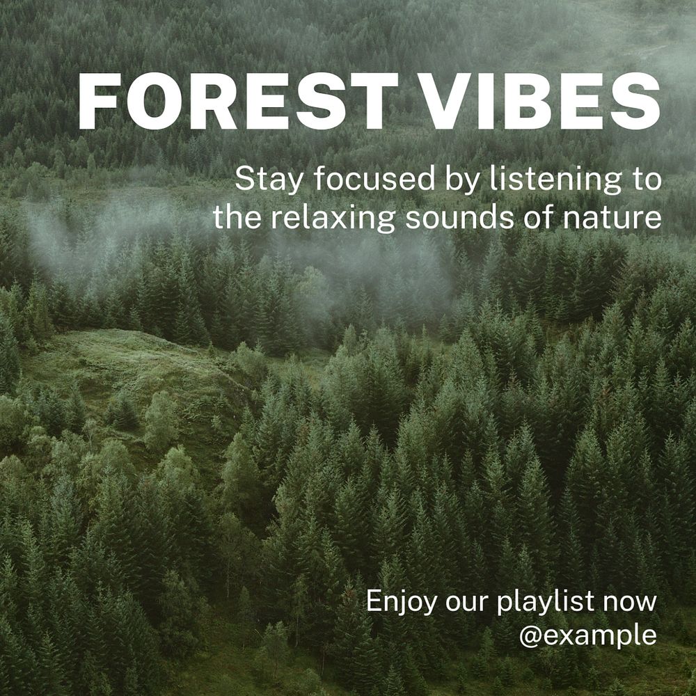 Forest vibes Instagram post template, editable text