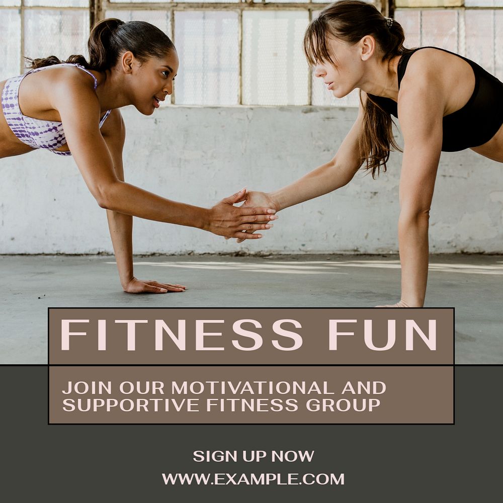 Fitness fun Instagram post template, editable design