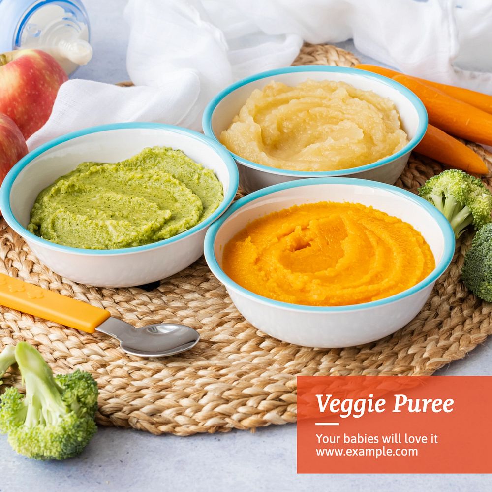 Veggie baby food Instagram post template