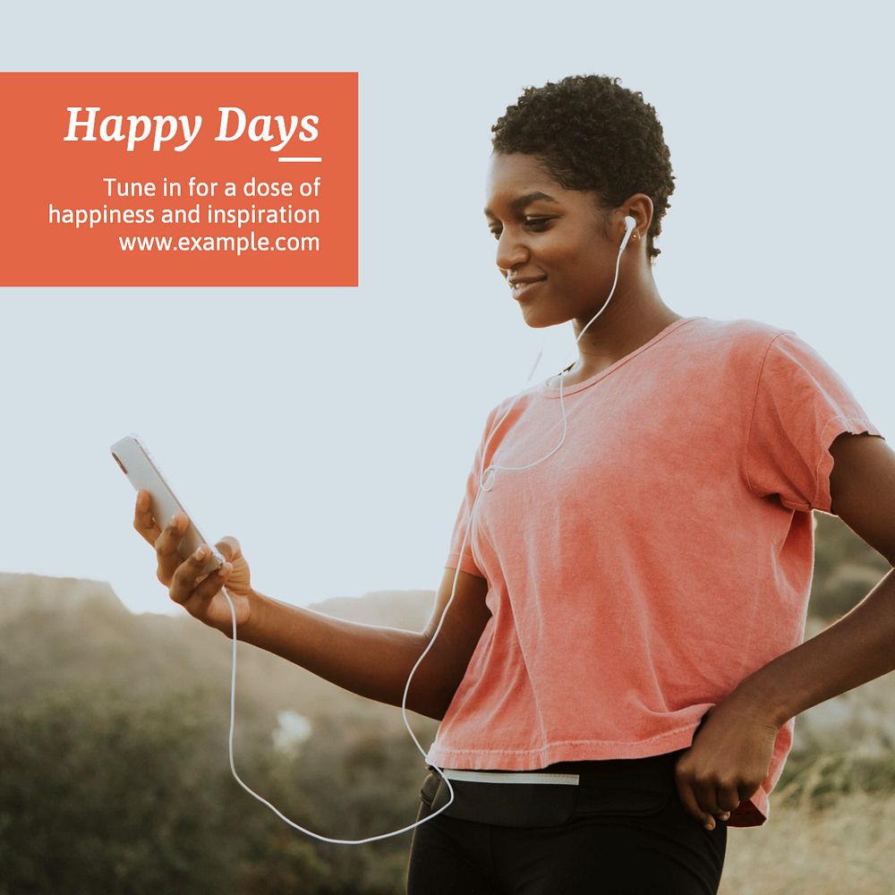 Happy days podcast Instagram post template