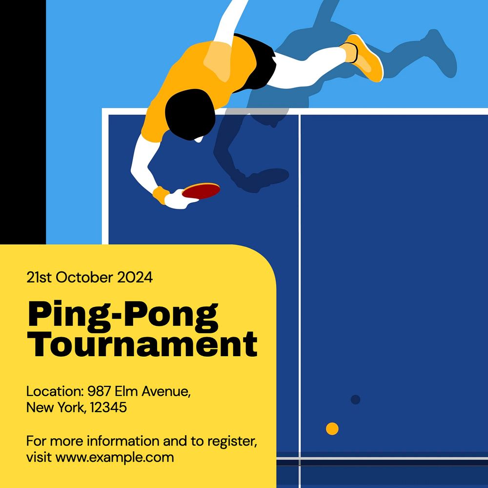 Pingpong tournament Instagram post template