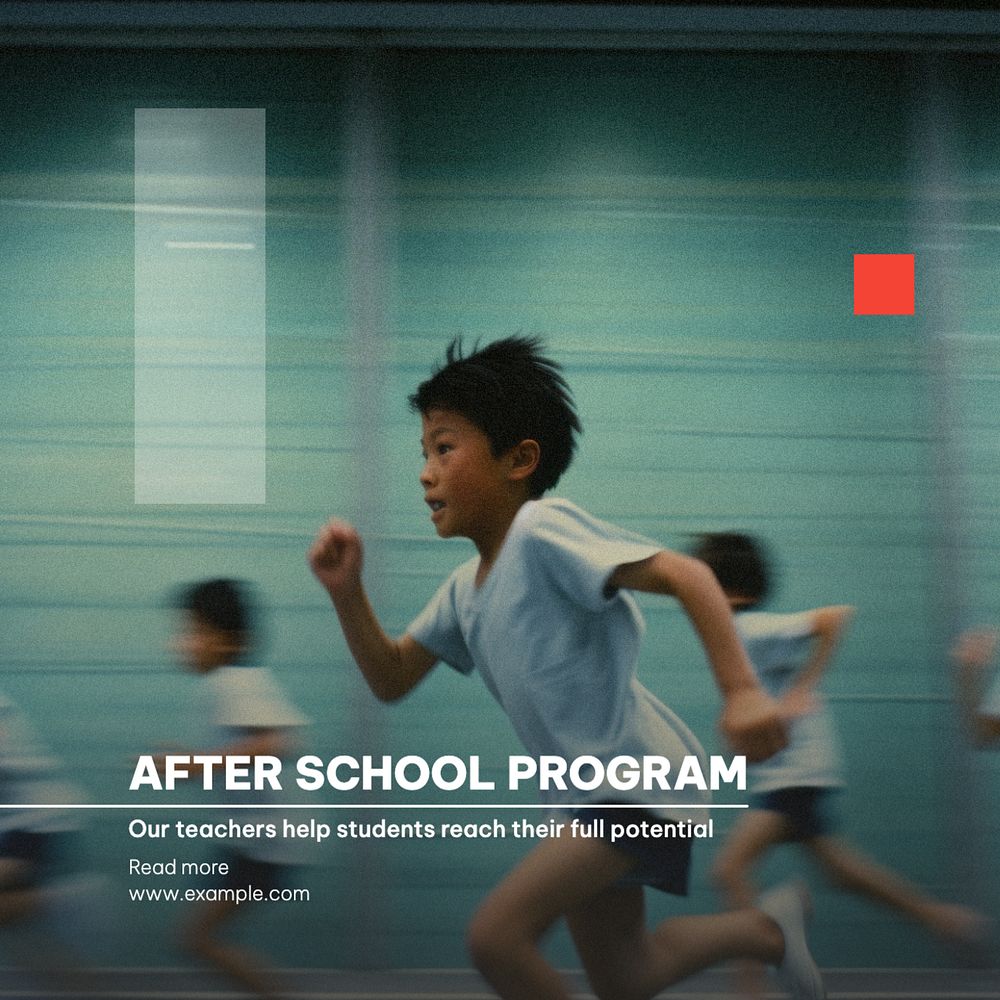 After school program Facebook post template