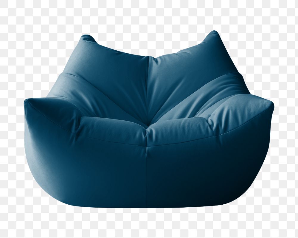 Navy blue bean bag mockup, editable design