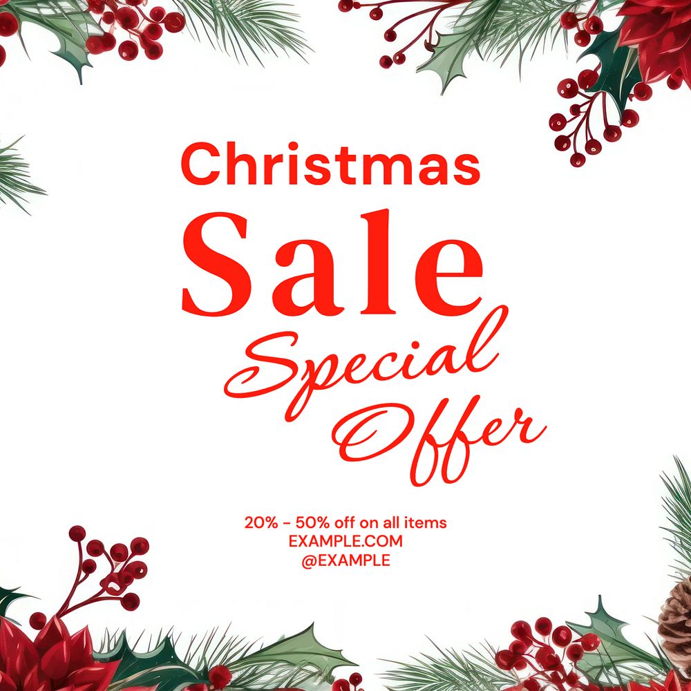 Christmas sale Instagram post template