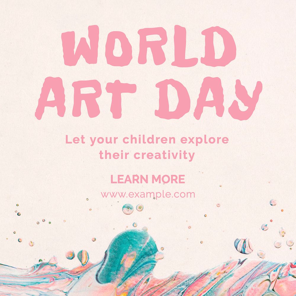 World Art Day Facebook post template