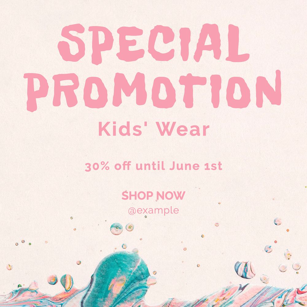 Kids' wear promotion Facebook post template