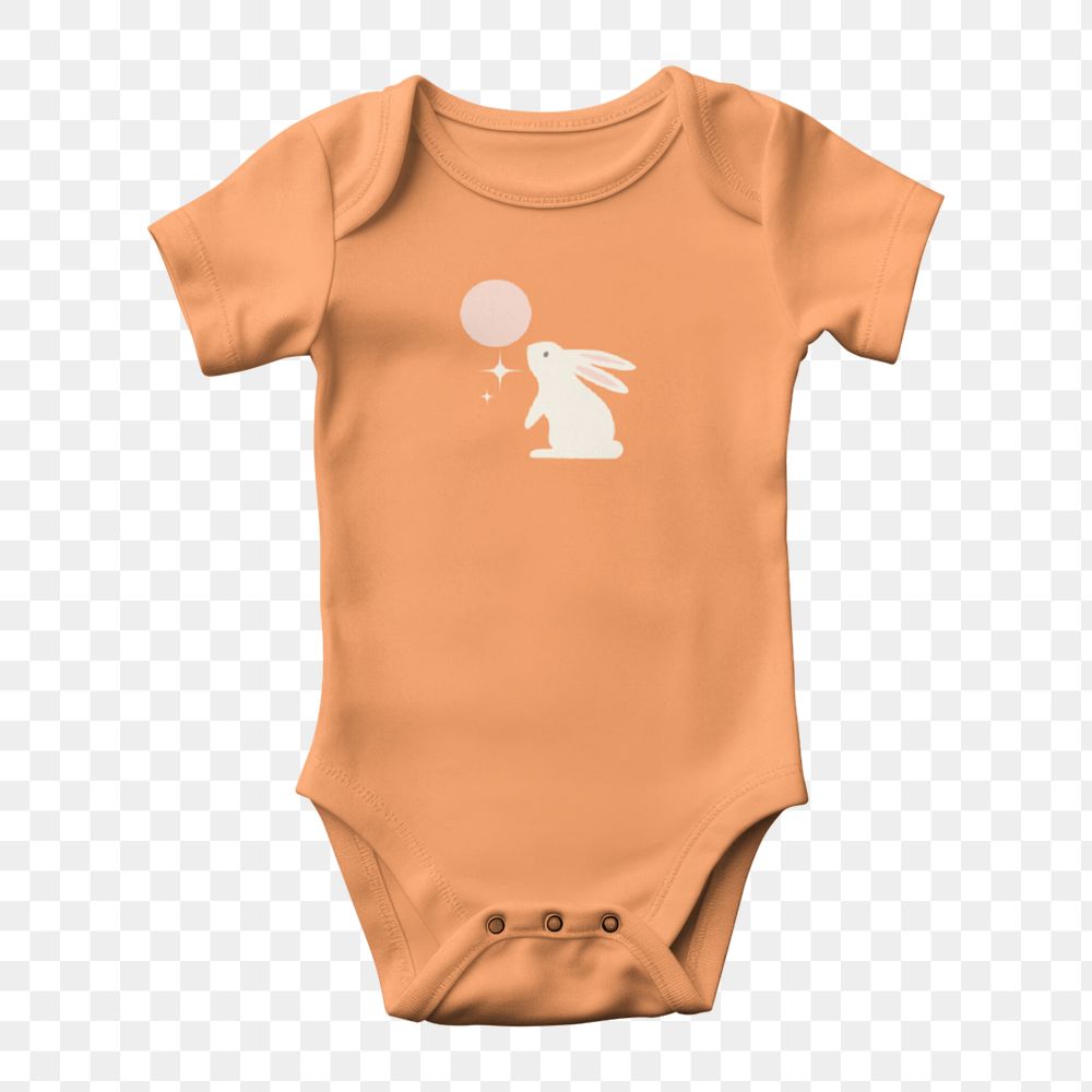 Orange romper mockup, baby's clothes , editable design