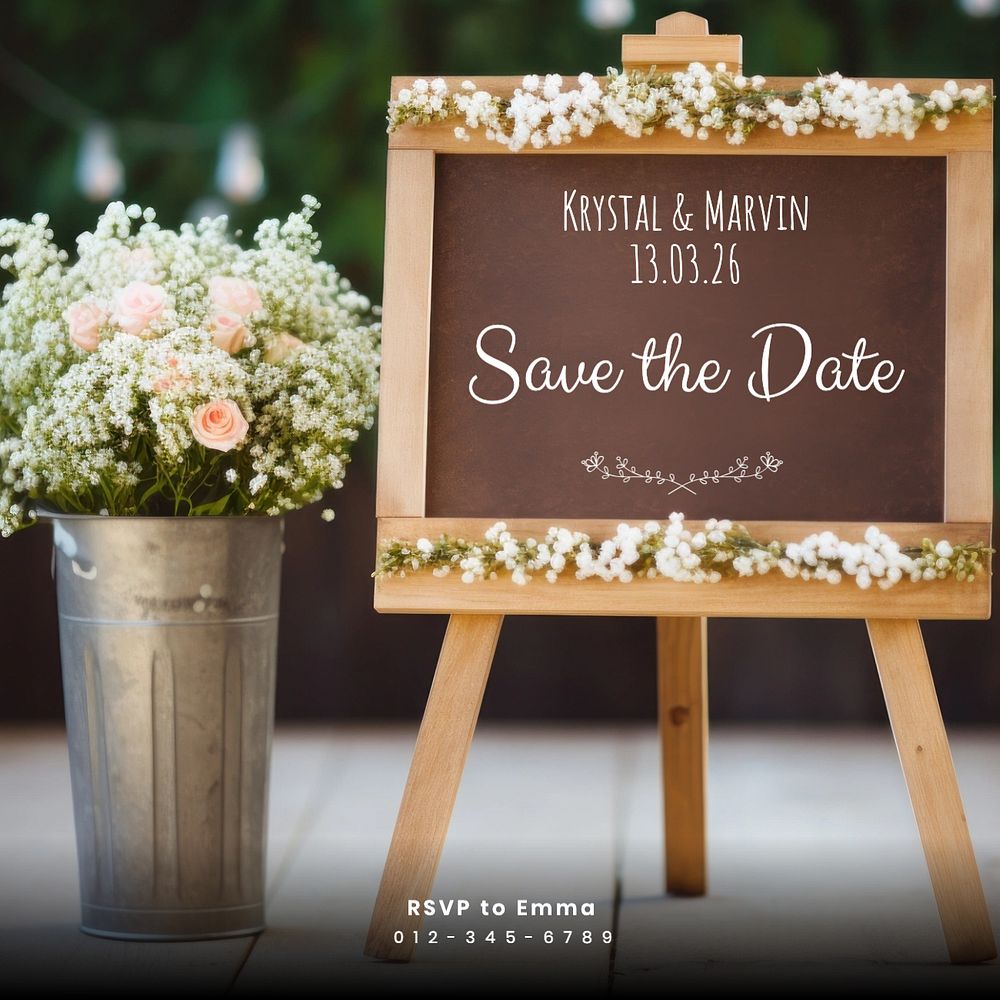 Save the date Facebook post template