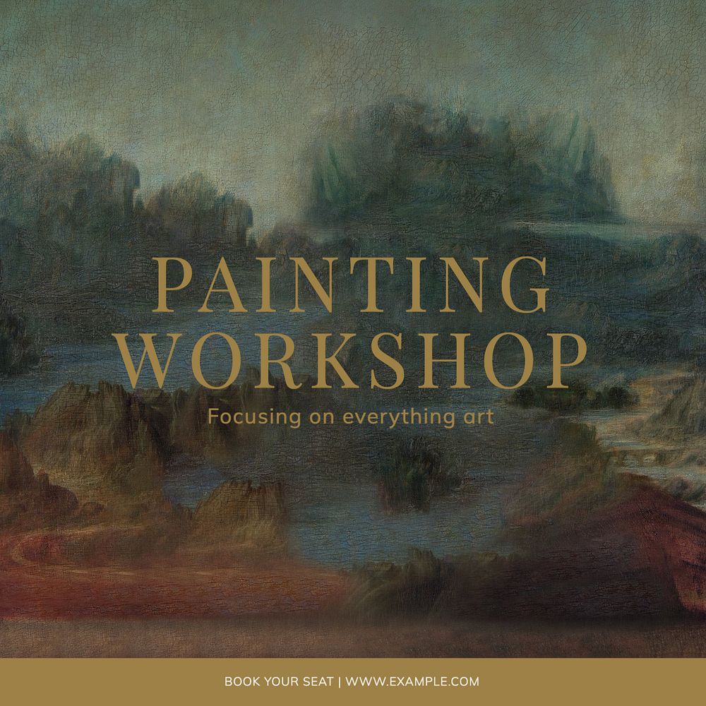 Painting workshop Facebook post template