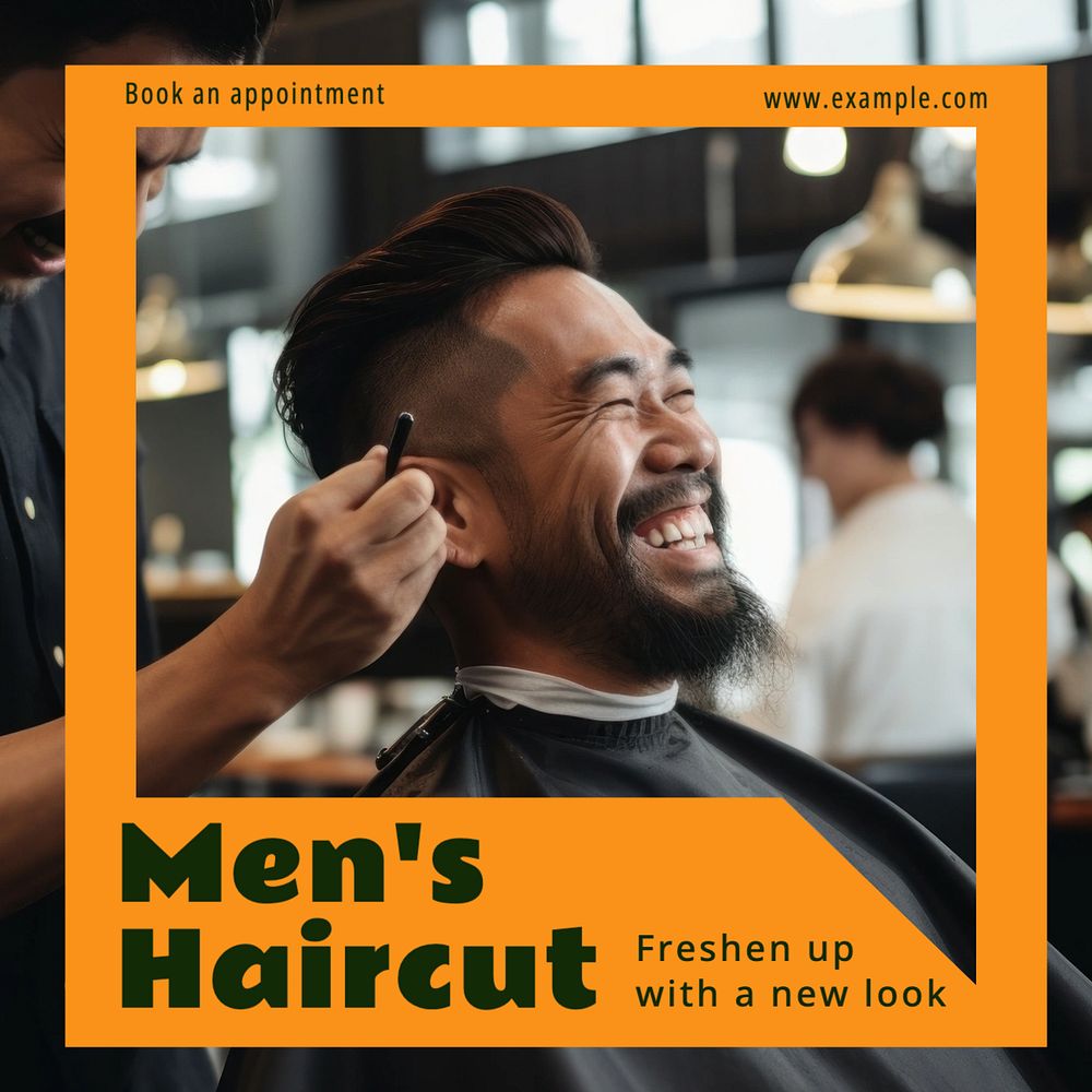 Men's haircut Facebook post template