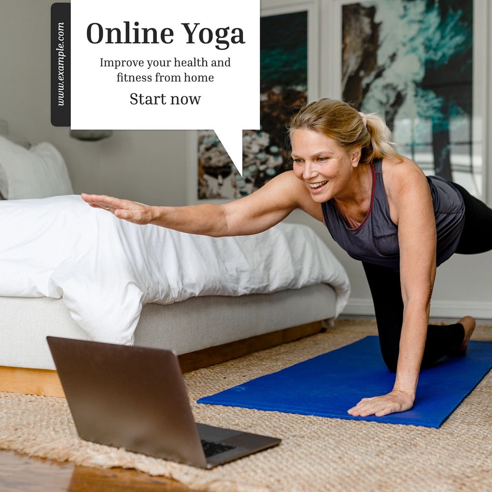 Online yoga Facebook post template