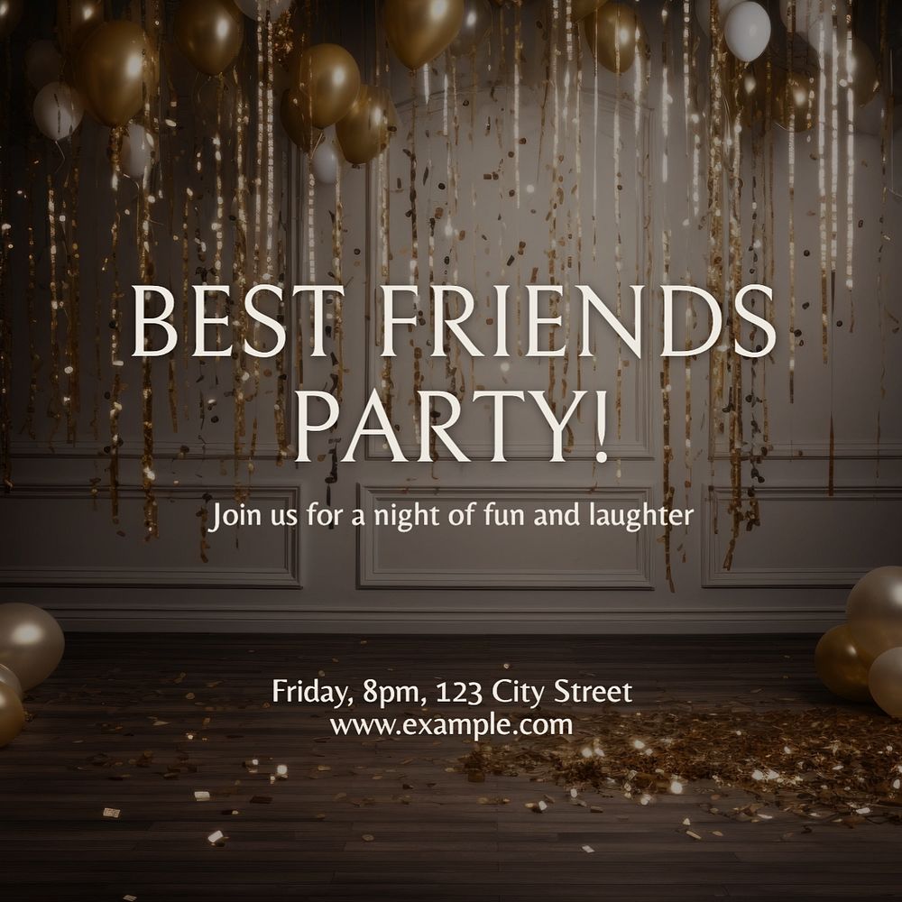 Best friends party Facebook post template