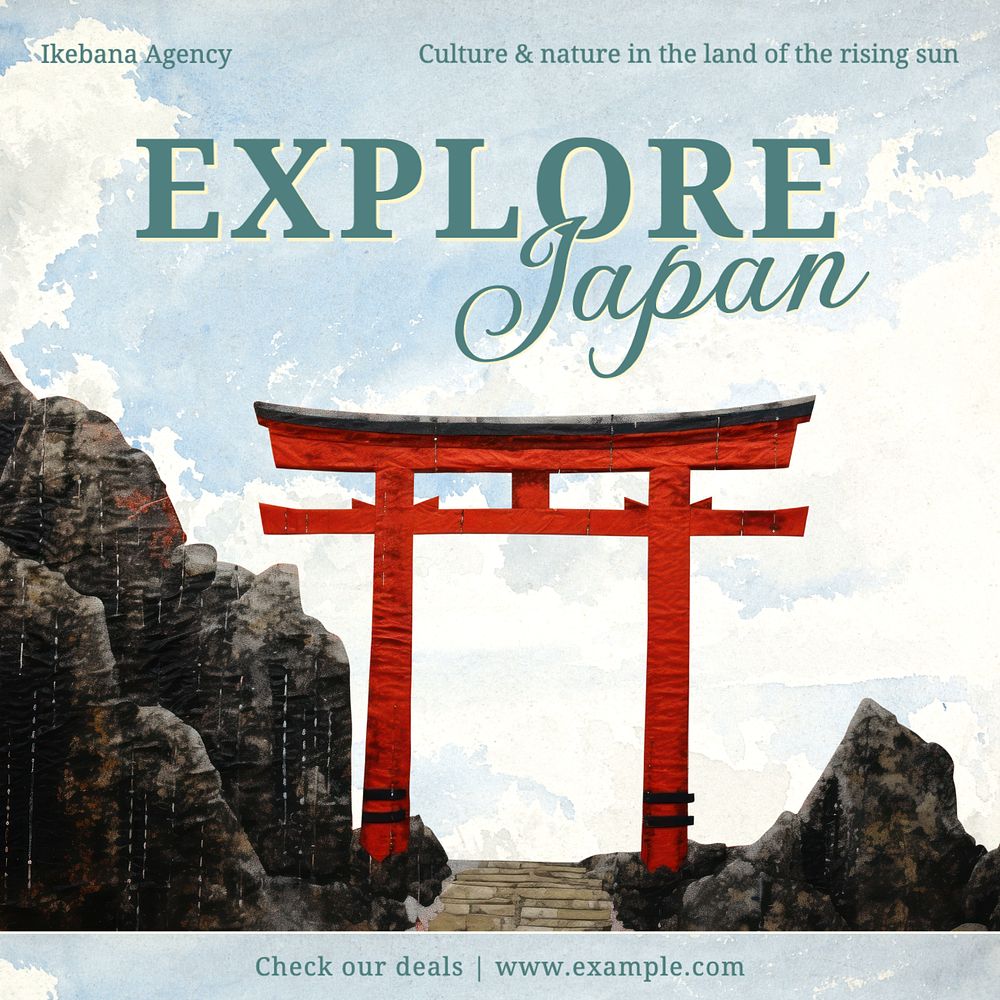 Japanese travel agency Facebook post template