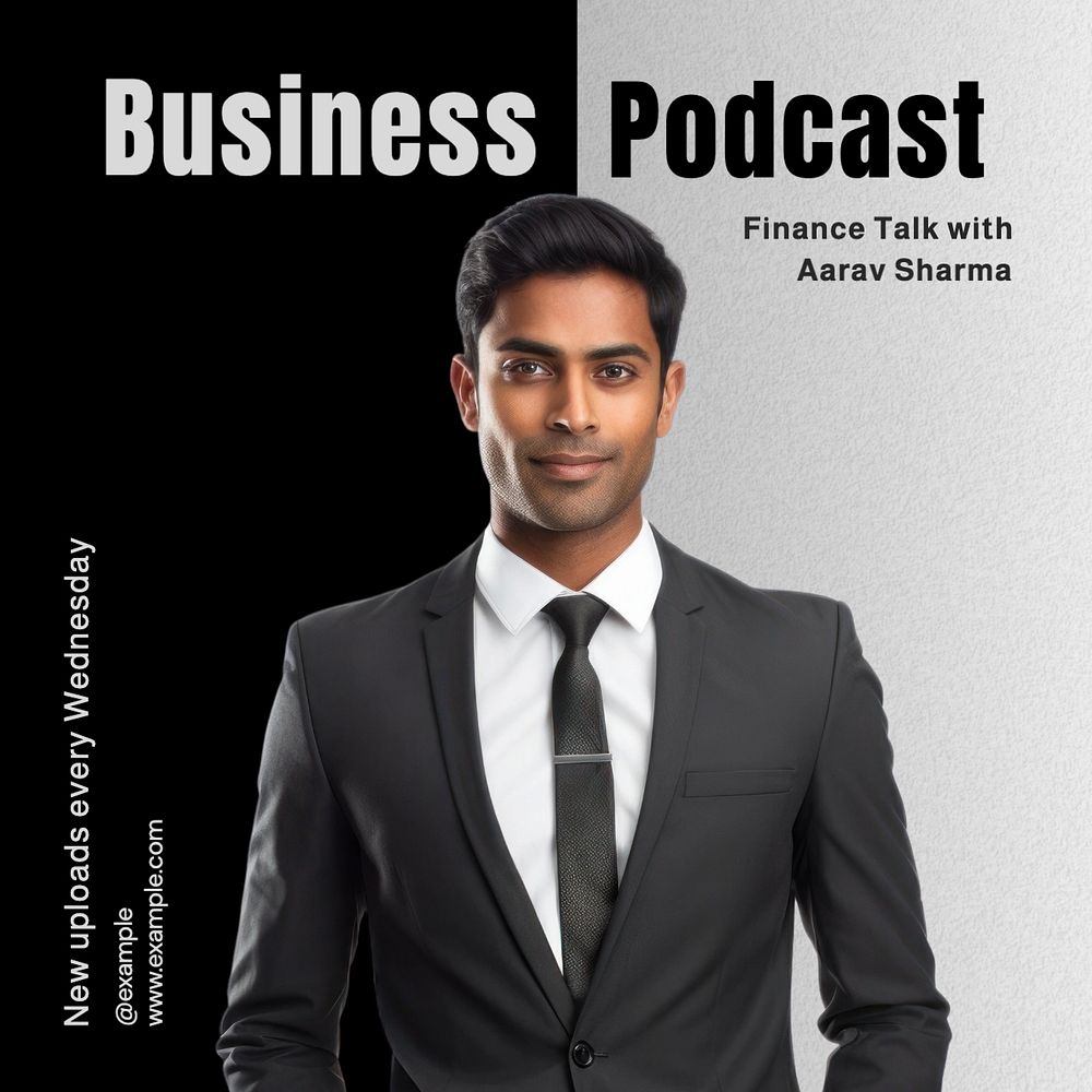 Business podcast Facebook post template