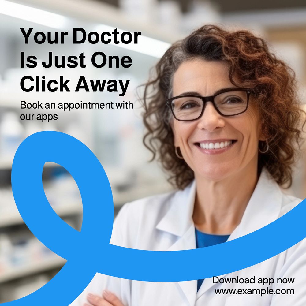 Online doctor Facebook post template