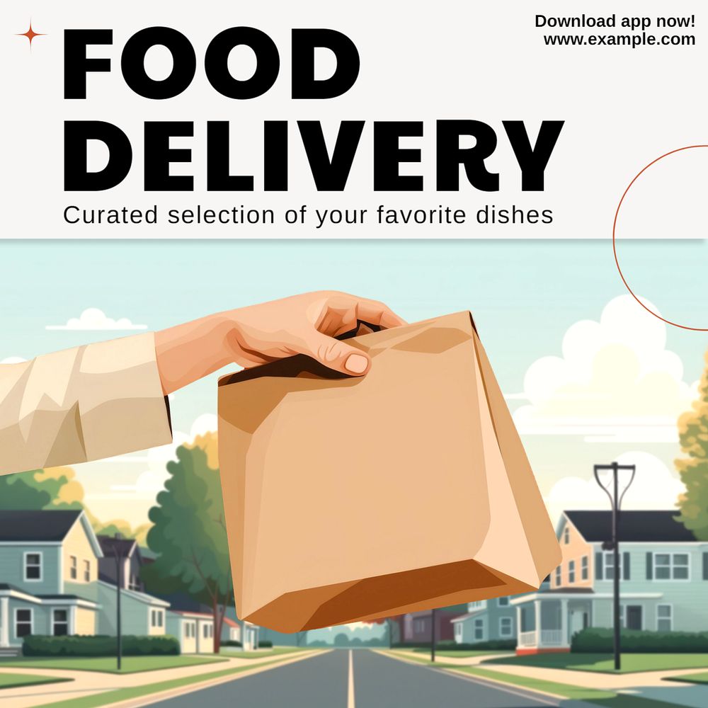 Food Delivery Facebook post template