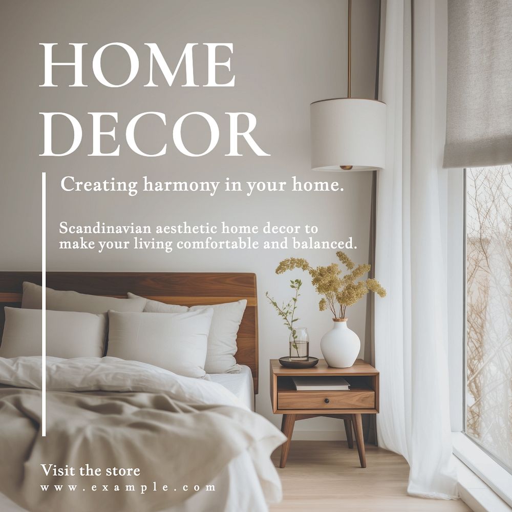 Home decor Facebook post template