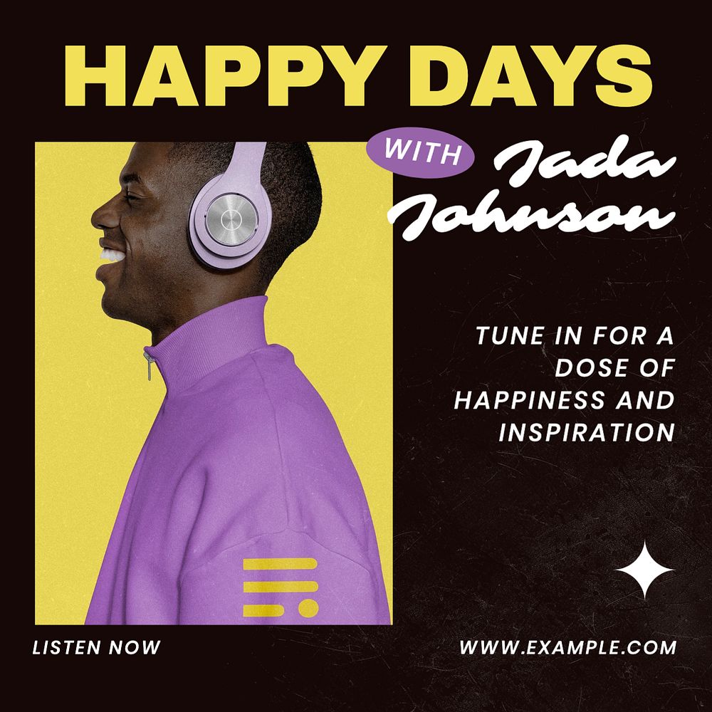 Happy days podcast Facebook post template