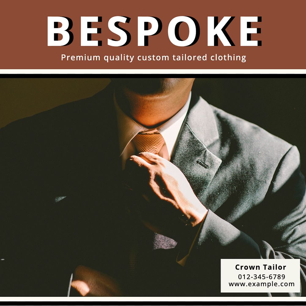 Bespoke clothes tailor Facebook post template