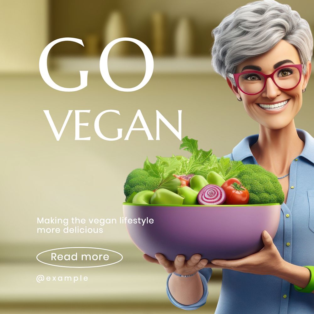 Go vegan Facebook post template