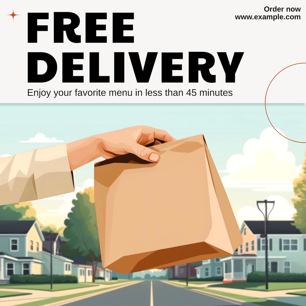 Free delivery Facebook post template