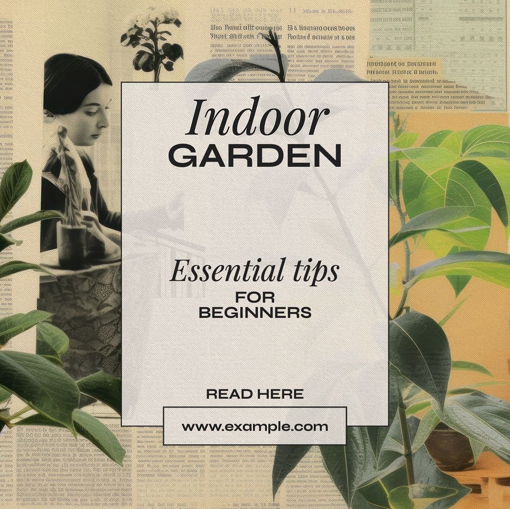 Indoor garden Facebook post template