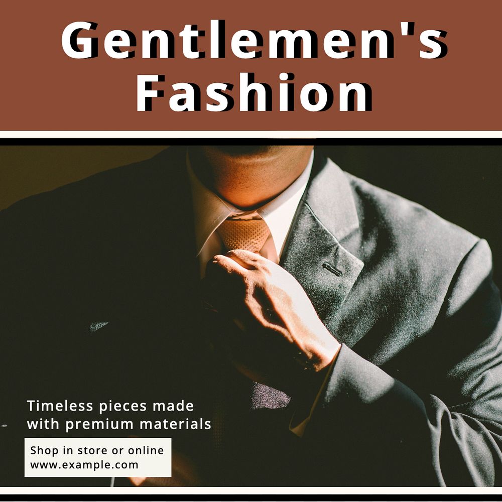 Gentlemen fashion Facebook post template