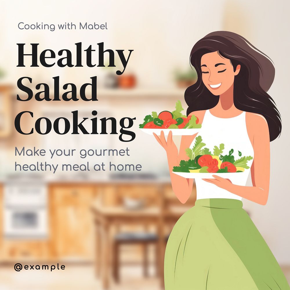 Healthy Cooking Tutorial Facebook post template