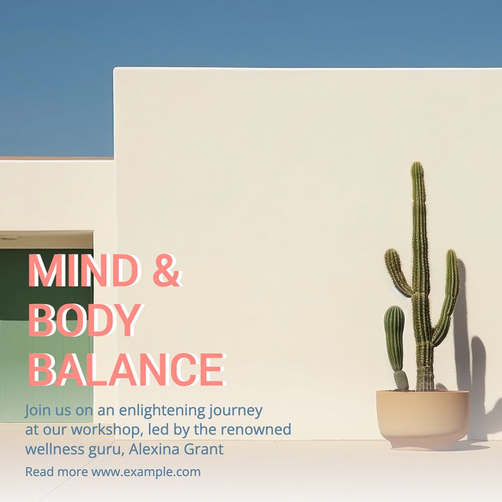 Mind and body Facebook post template