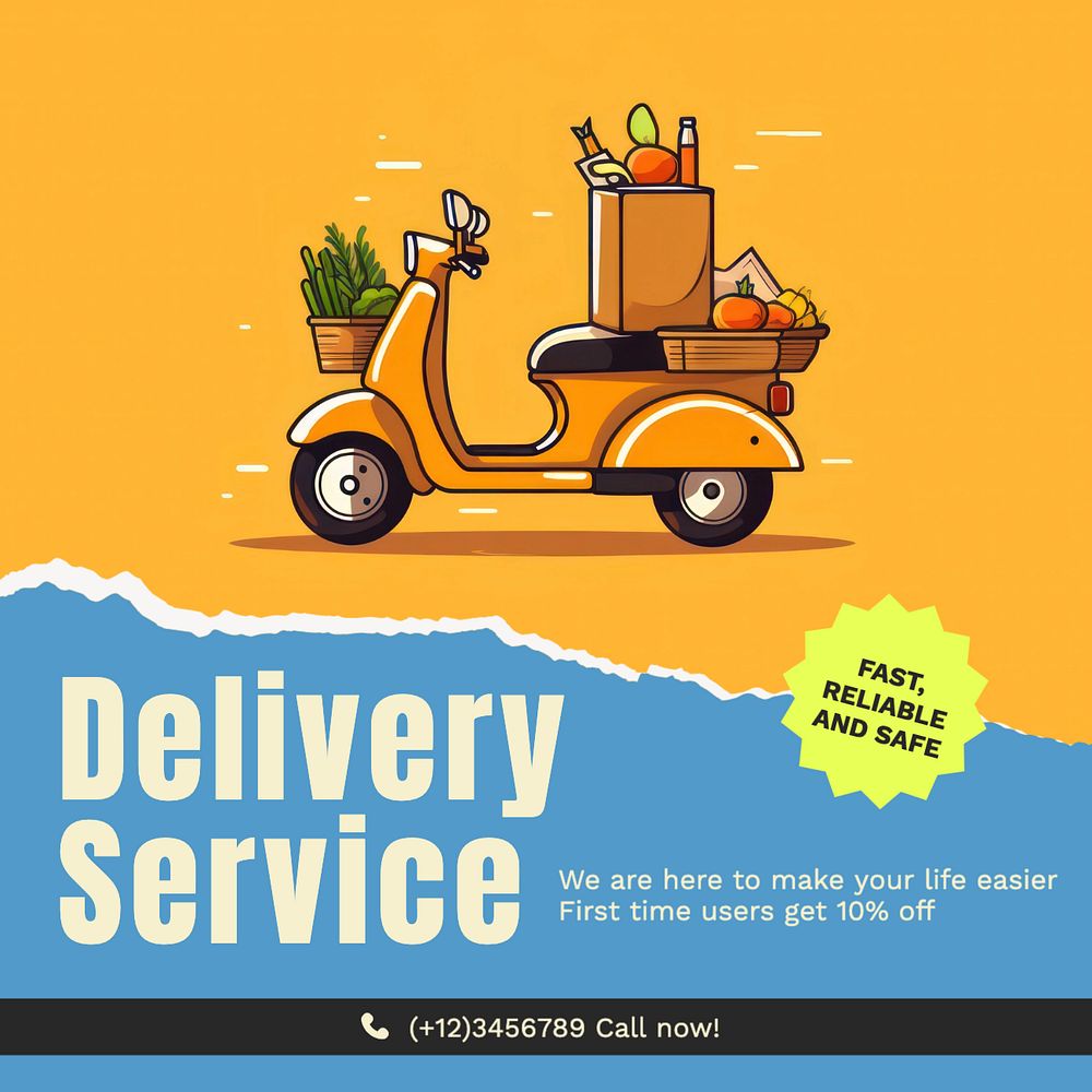 Delivery service Facebook post template