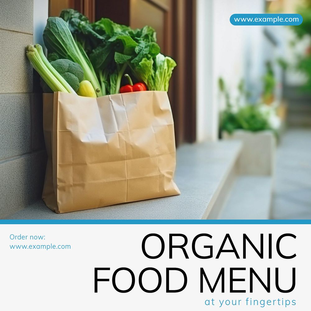 Organic food menu Facebook post template