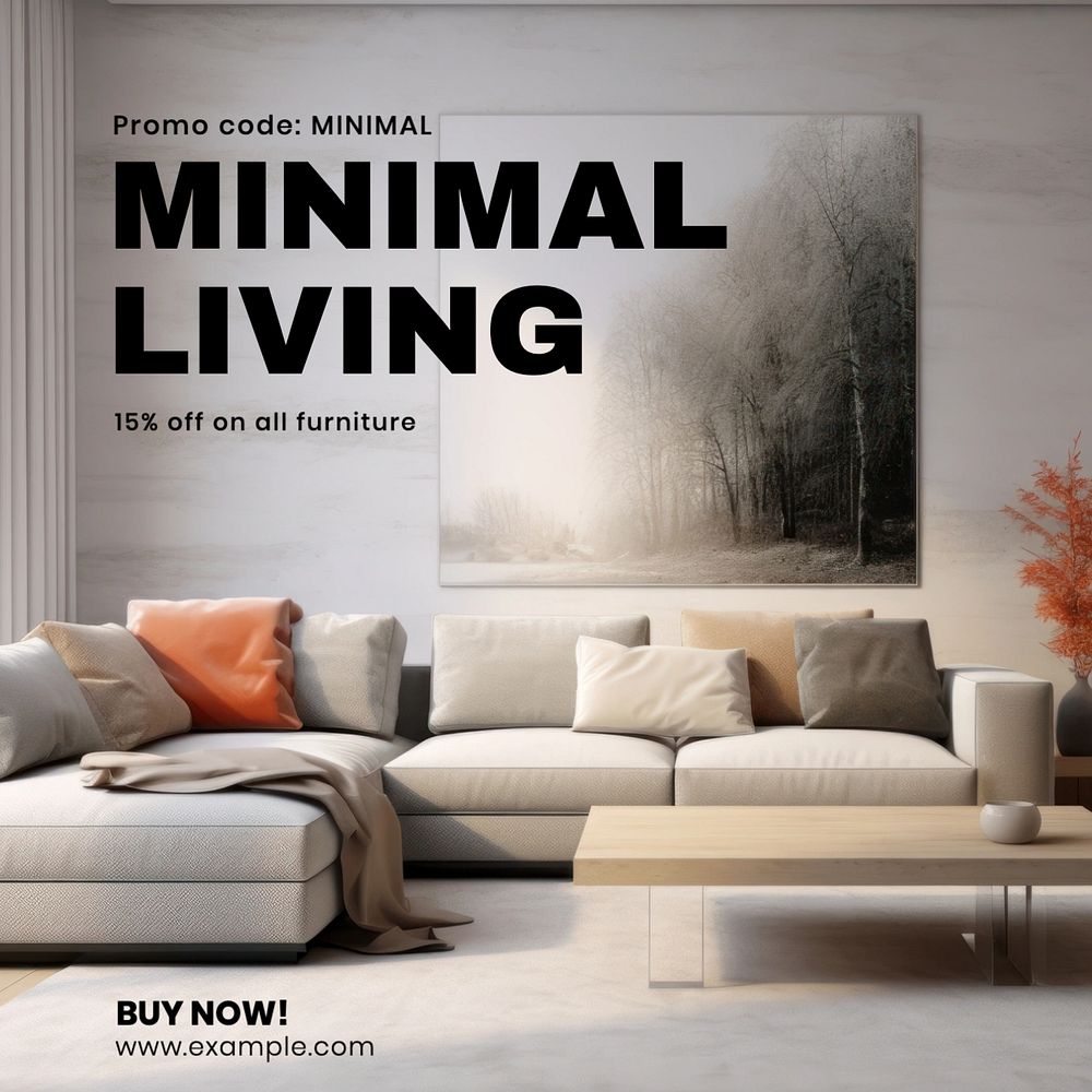 Minimal living Facebook post template