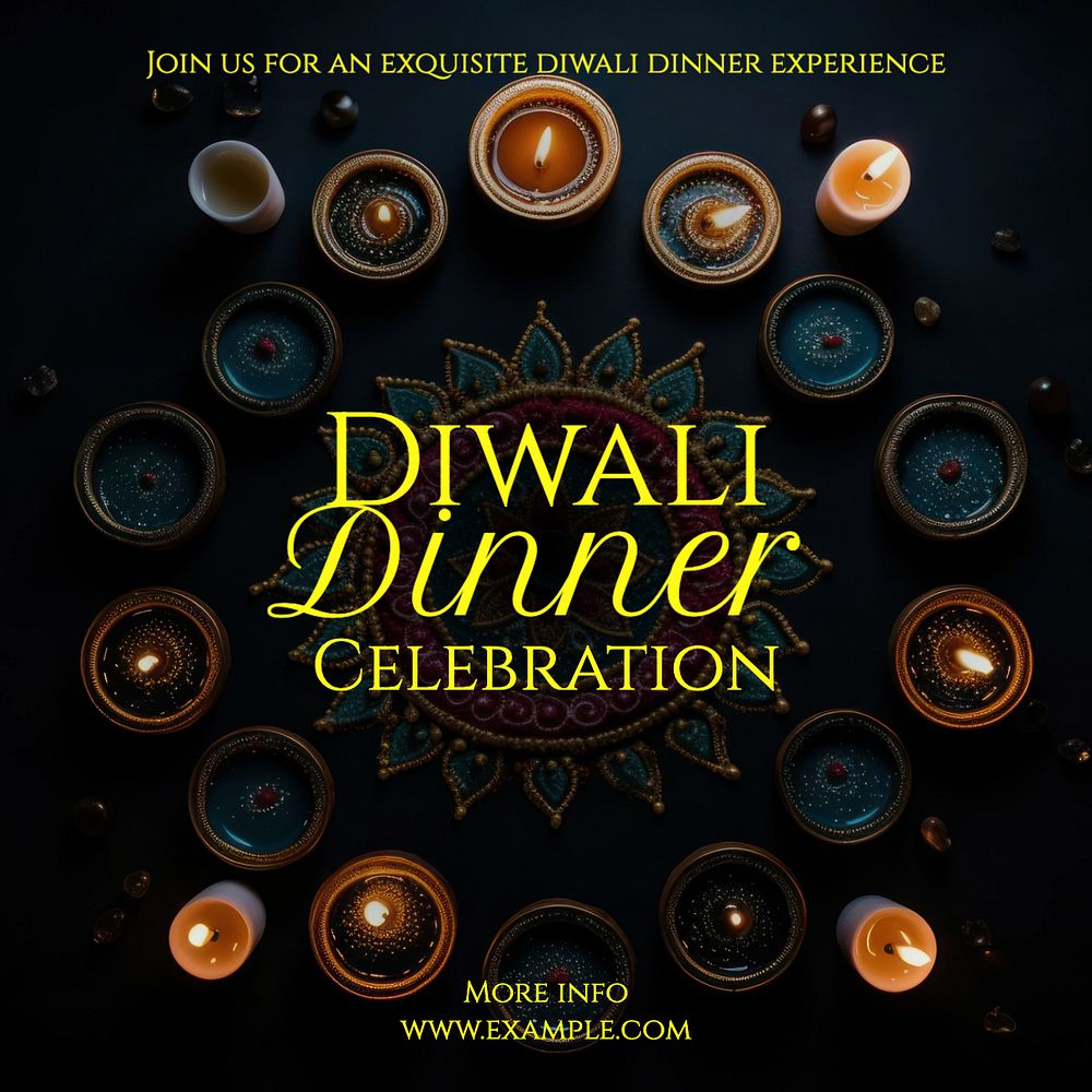 Diwali dinner celebration Facebook post template